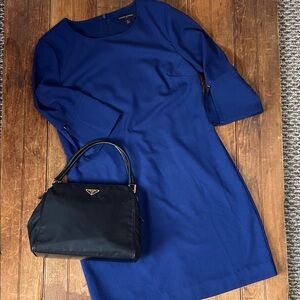 Women’s Banana Republic Blue 3/4 Sleeve mid length classic simple elegant Dress